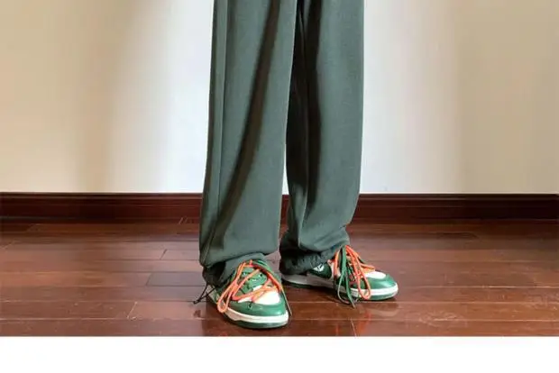 Men's Green Loose Straight Wide Leg Pants Spring Autumn — feature 10