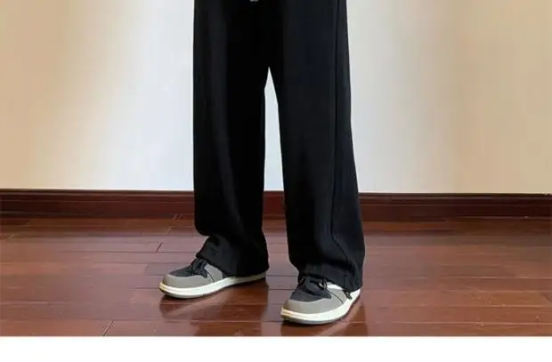 Men's Green Loose Straight Wide Leg Pants Spring Autumn — feature 16
