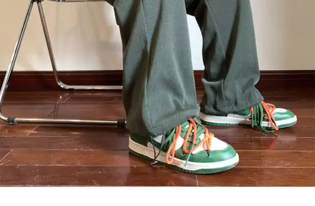Men's Green Loose Straight Wide Leg Pants Spring Autumn — feature 4