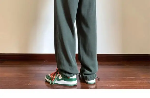 Men's Green Loose Straight Wide Leg Pants Spring Autumn — feature 6
