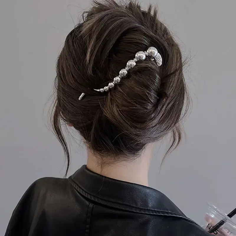 Pearl Hairpin Clip for Women High-end Back of Head Twist Clip - Image 4