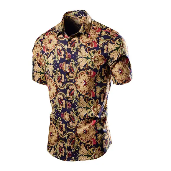 Men's 2023 Floral Long Sleeve Shirt Multicolor Slim Fit — feature 16