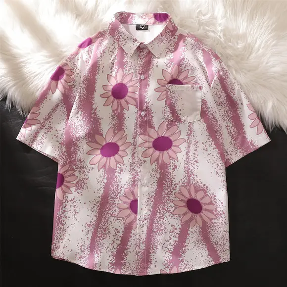 Men's 2023 Floral Long Sleeve Shirt Multicolor Slim Fit — feature 34