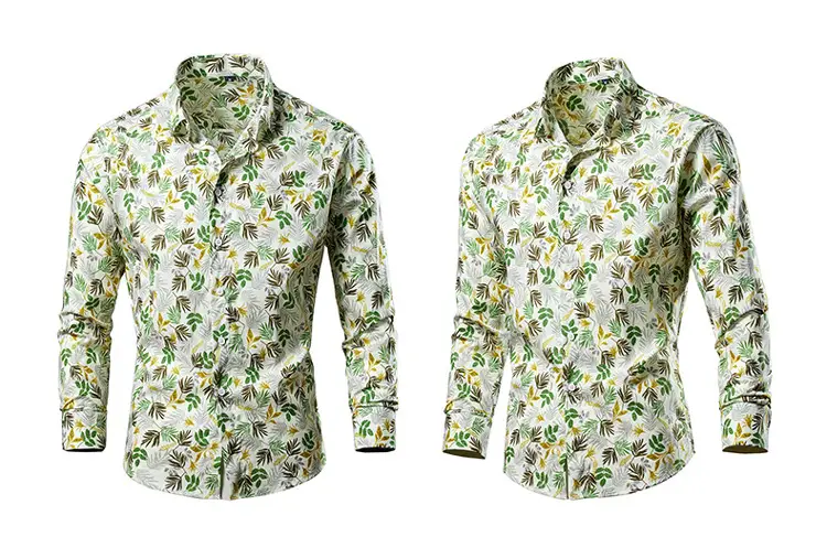 Men's 2023 Floral Long Sleeve Shirt Multicolor Slim Fit — feature 43