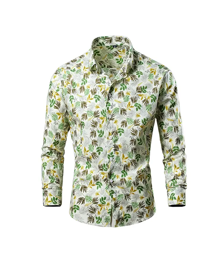 Men's 2023 Floral Long Sleeve Shirt Multicolor Slim Fit — feature 49