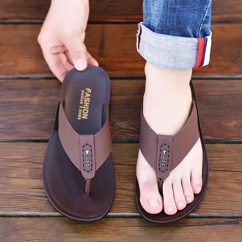 Men's Black Outer Flip Flops Summer Sandals