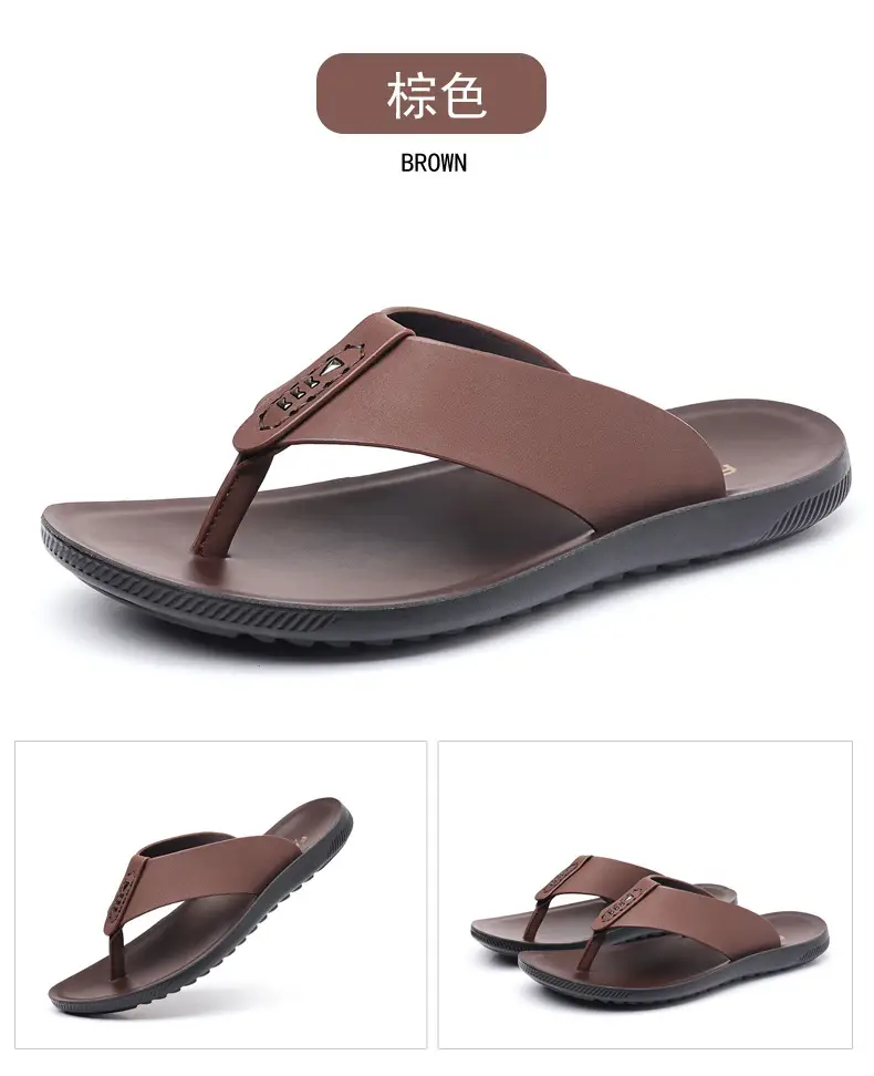 Men's Black Outer Flip Flops Summer Sandals — feature 16