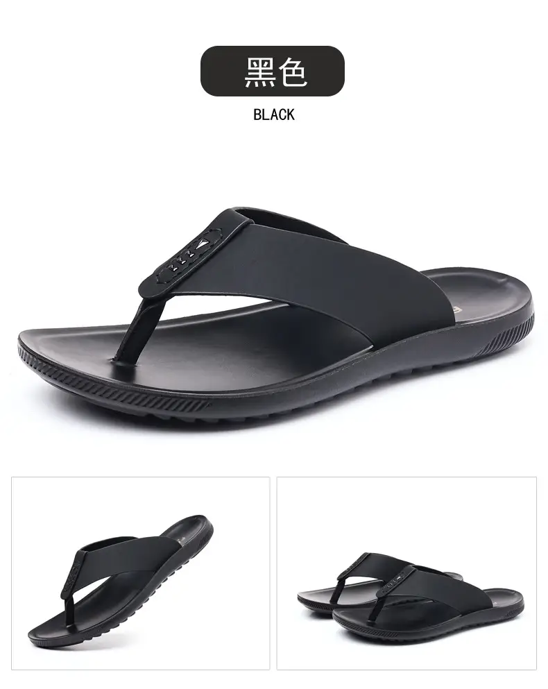 Men's Black Outer Flip Flops Summer Sandals — feature 17