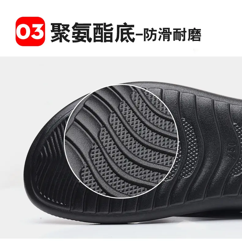 Men's Black Outer Flip Flops Summer Sandals — feature 9