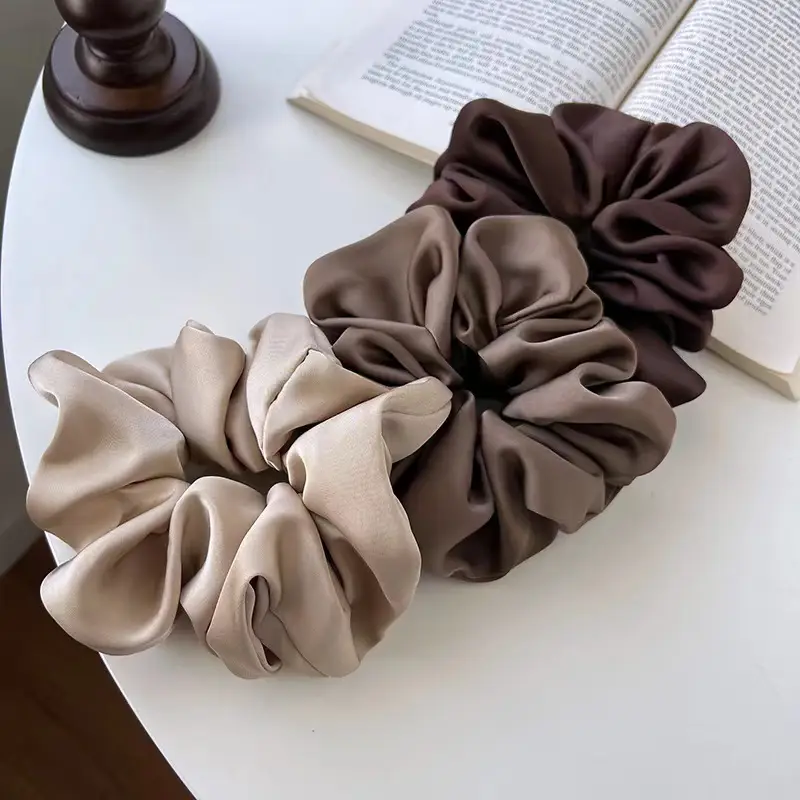 Large Satin Hair Scrunchies for Women Low Ponytail