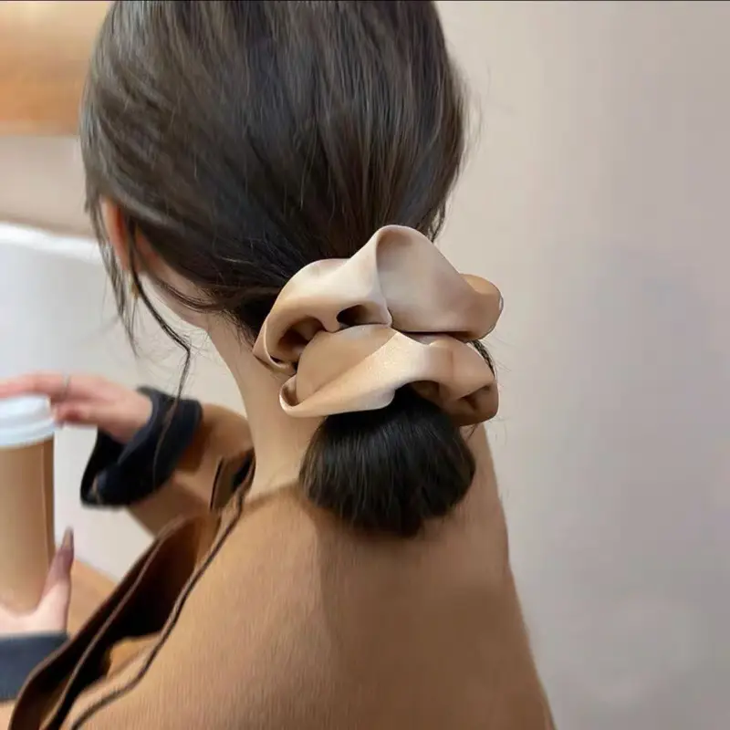 Large Satin Hair Scrunchies for Women Low Ponytail
