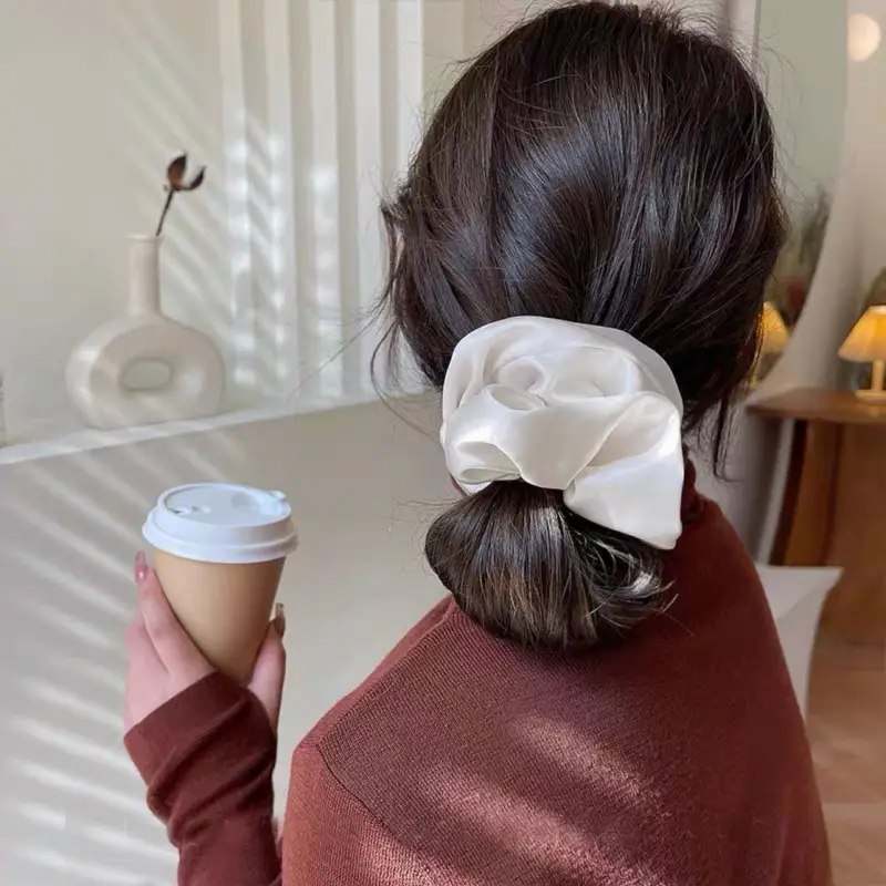 Large Satin Hair Scrunchies for Women Low Ponytail