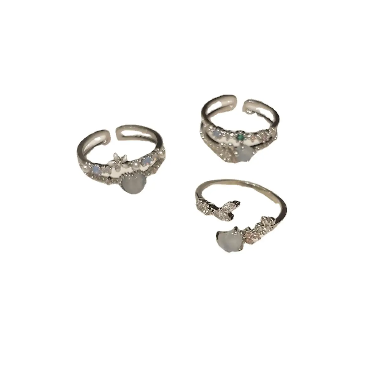 Elegant Adjustable Aquamarine Zircon Rings for Women