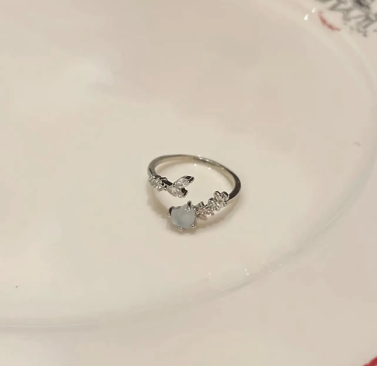 Elegant Adjustable Aquamarine Zircon Rings for Women