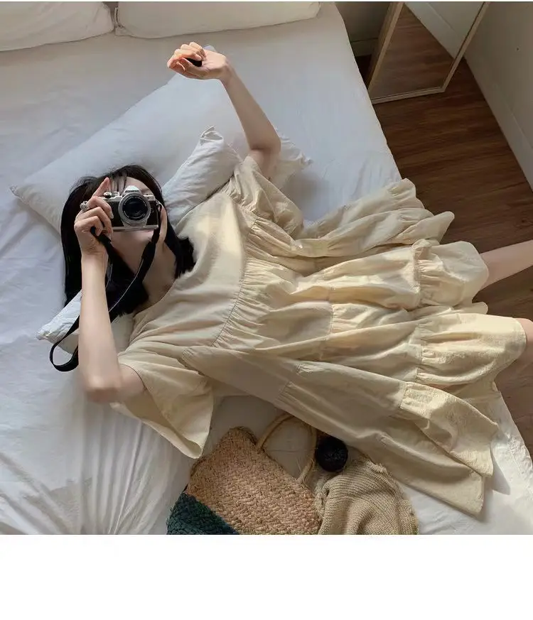 Maternity Dress Long Skirt Summer Dress Plus Size — feature 17