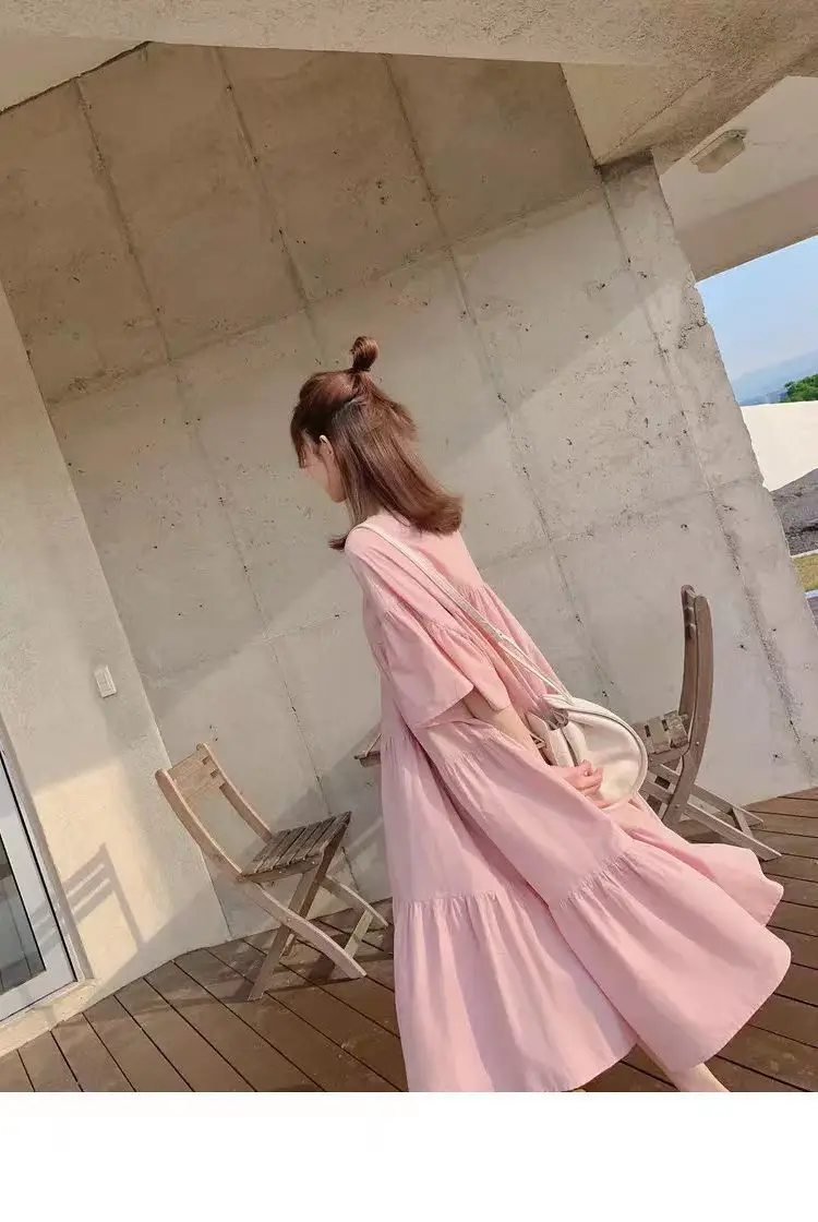 Maternity Dress Long Skirt Summer Dress Plus Size — feature 6