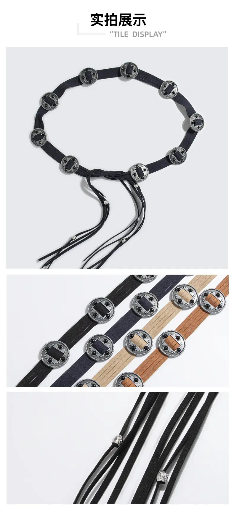 New Western Style Inlaid Beads Belt for Women — feature 3