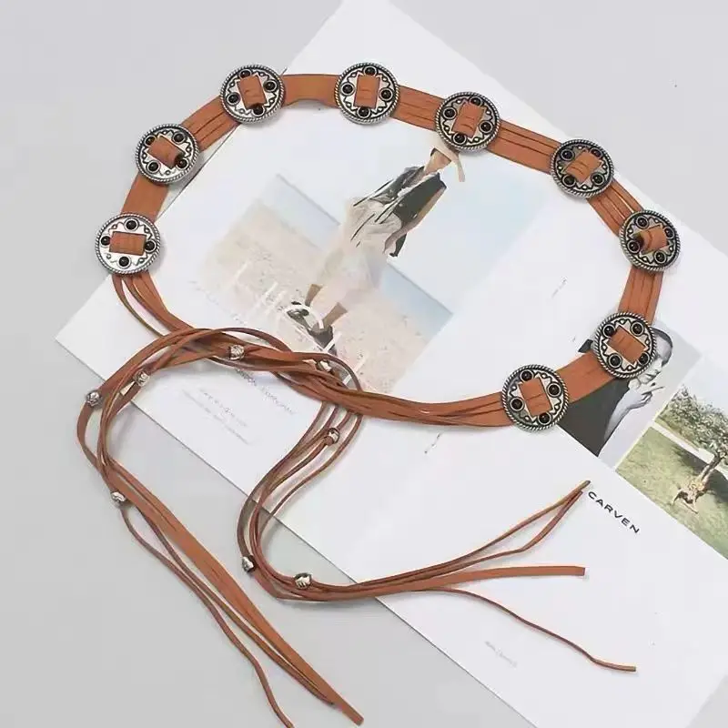New Western Style Inlaid Beads Belt for Women — feature 9