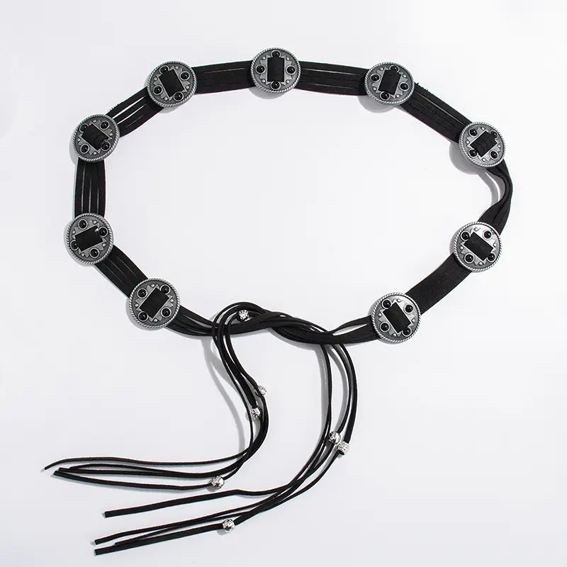 New Western Style Inlaid Beads Belt for Women