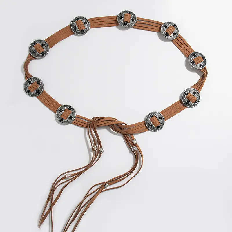 New Western Style Inlaid Beads Belt for Women - Image 2