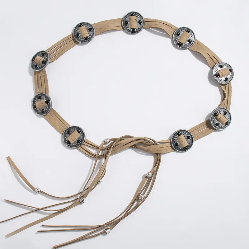 New Western Style Inlaid Beads Belt for Women - Image 3