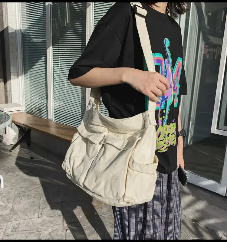 Women's Canvas Crossbody Bags Black Green Brown Single Shoulder — feature 10