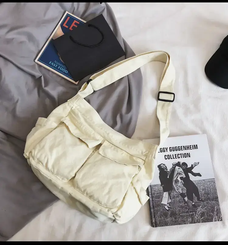 Women's Canvas Crossbody Bags Black Green Brown Single Shoulder — feature 26