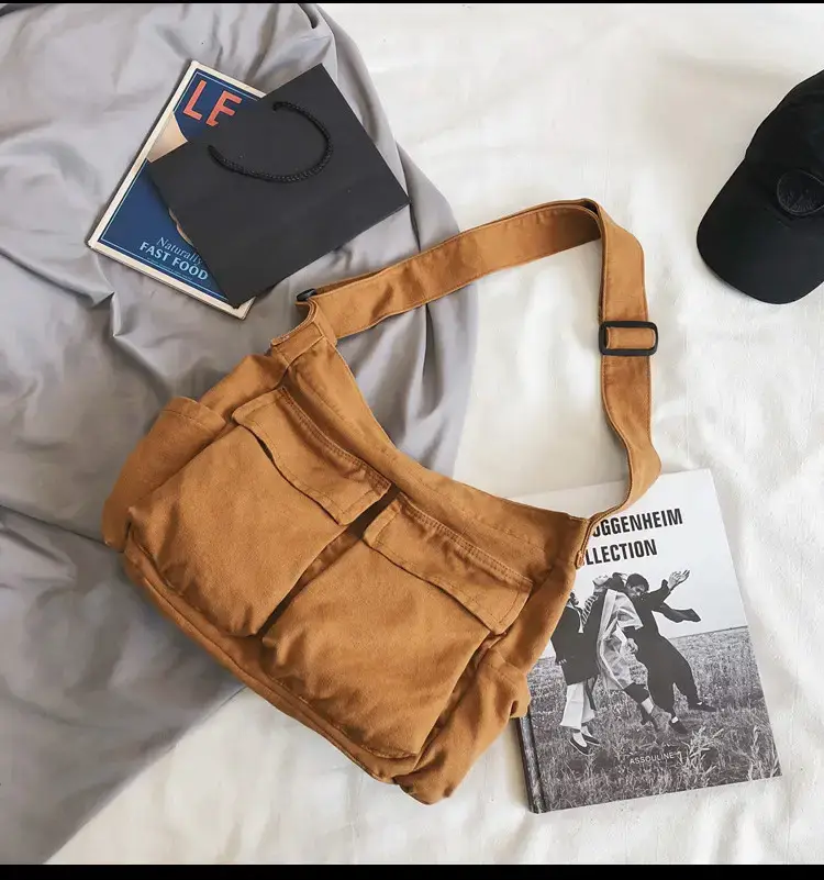 Women's Canvas Crossbody Bags Black Green Brown Single Shoulder — feature 28