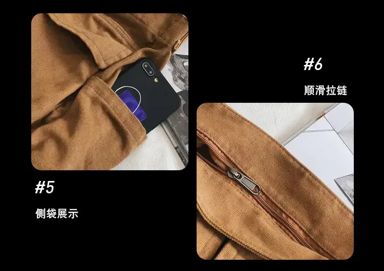 Women's Canvas Crossbody Bags Black Green Brown Single Shoulder — feature 35