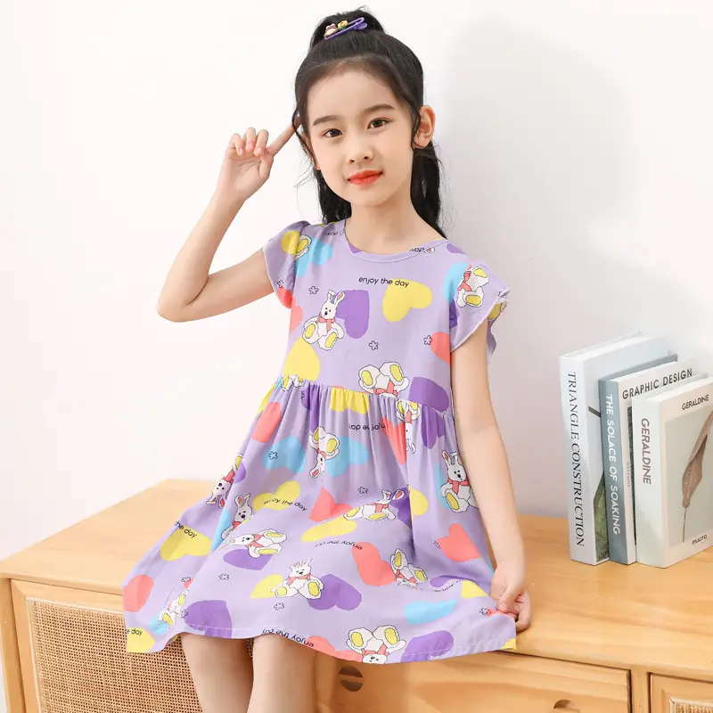 Girls Floral Cotton Summer Dress Sleeveless Vest