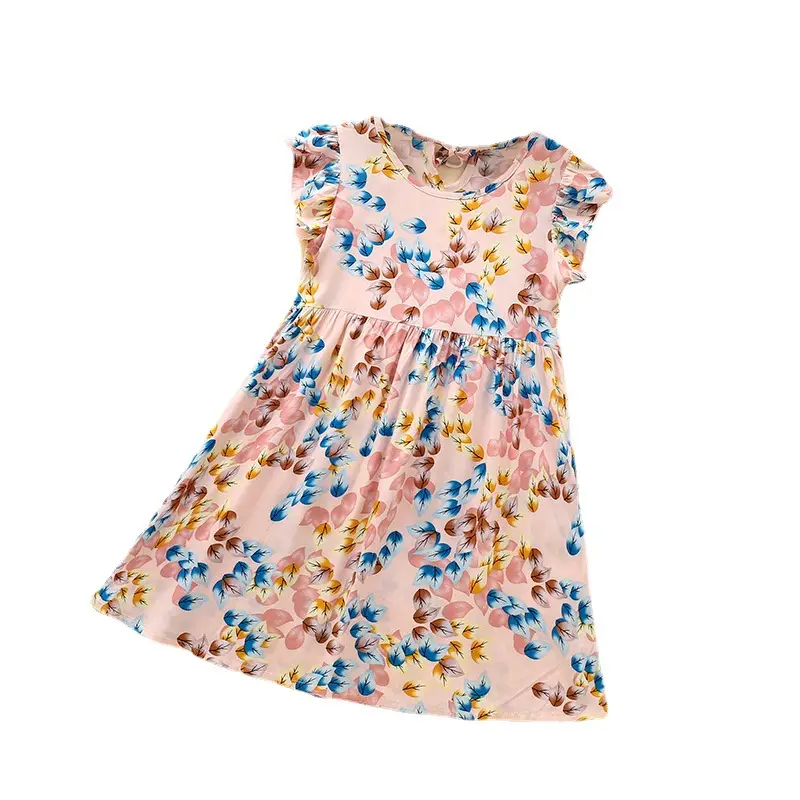 Girls Floral Cotton Summer Dress Sleeveless Vest