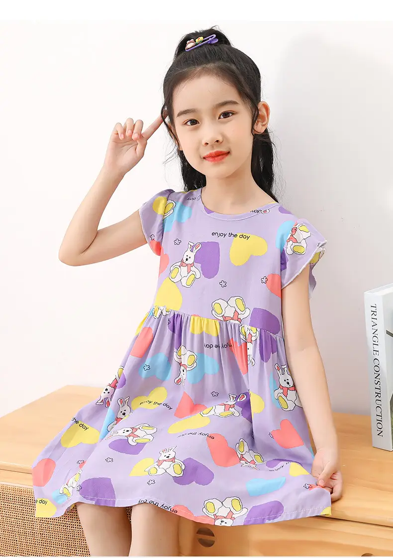 Girls Floral Cotton Summer Dress Sleeveless Vest — feature 13