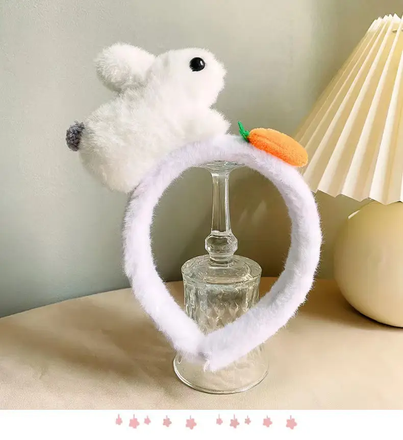 Cute Plush Rabbit Headband with Carrot Design — feature 6