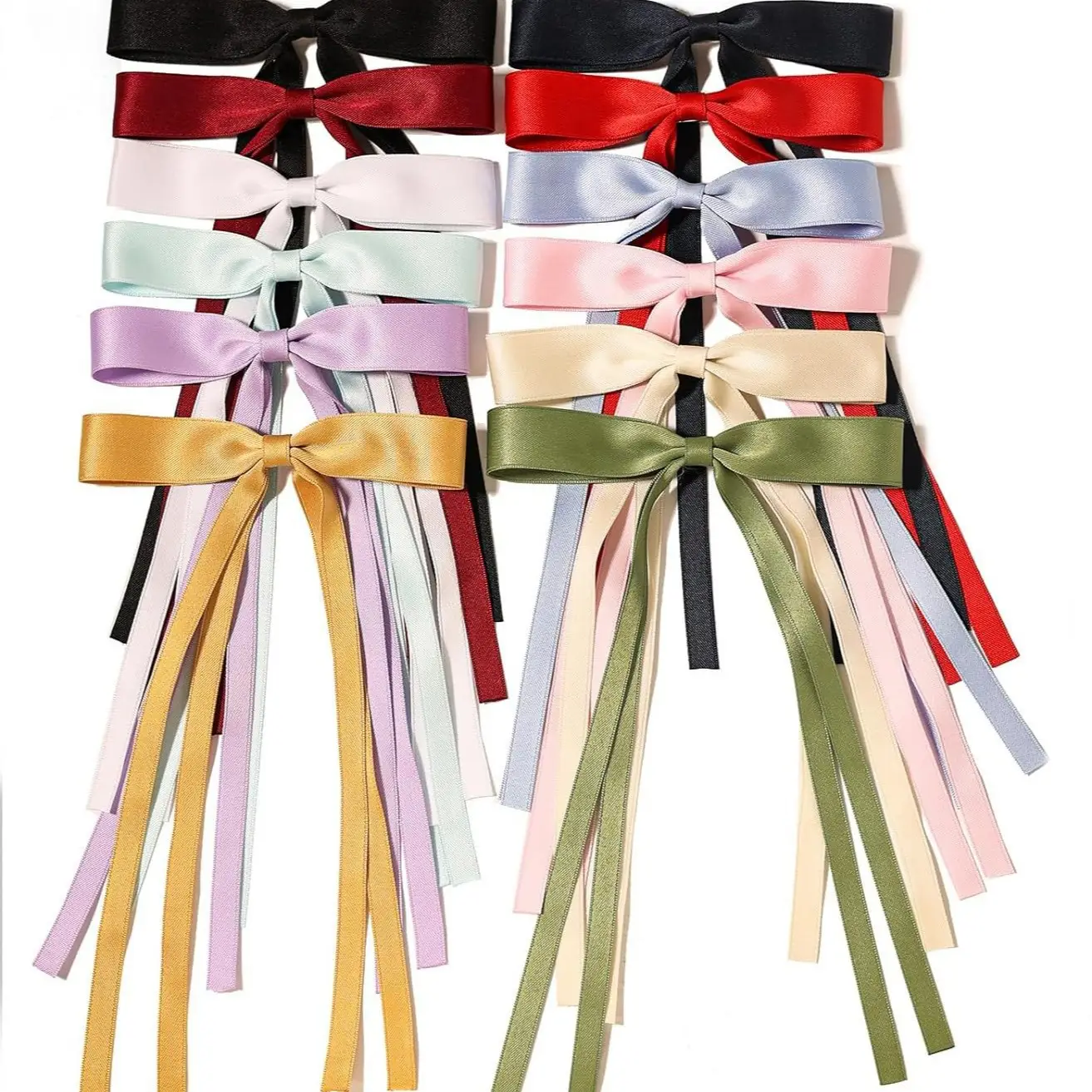 Red Large Bow Hairpin Back for Women