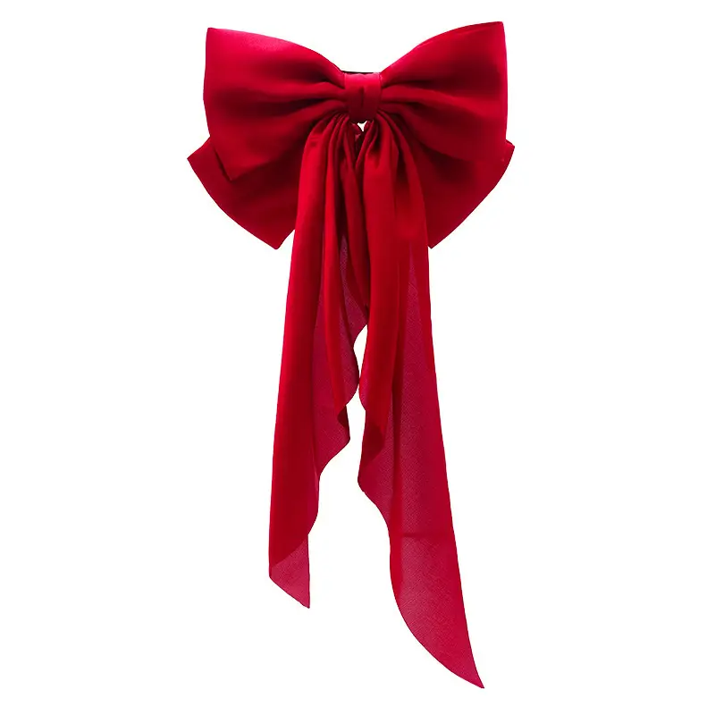 Red Large Bow Hairpin Back for Women