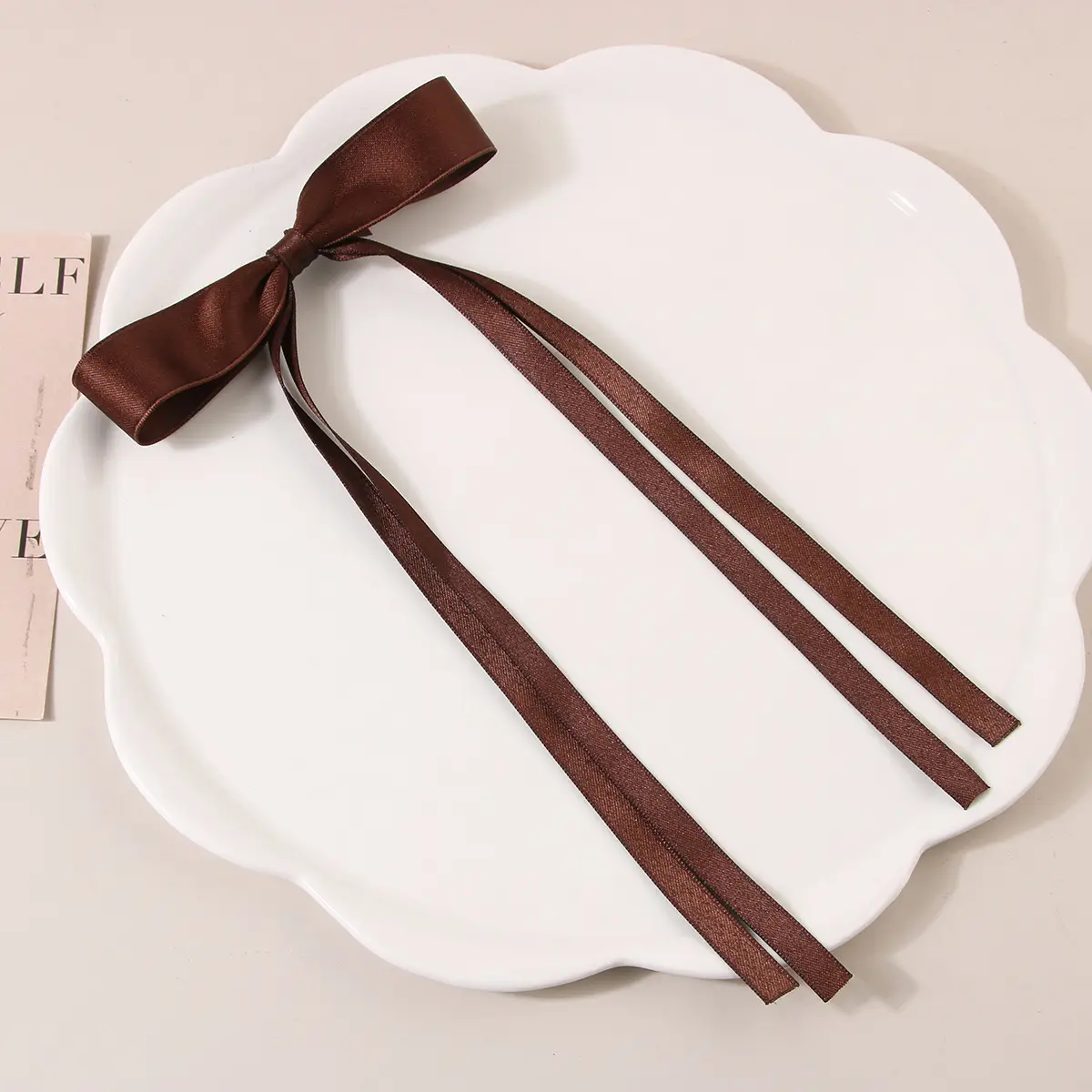 Red Large Bow Hairpin Back for Women