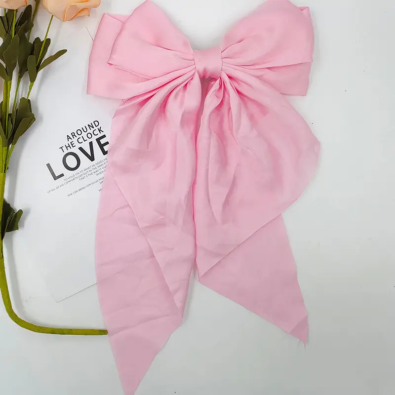 Red Large Bow Hairpin Back for Women