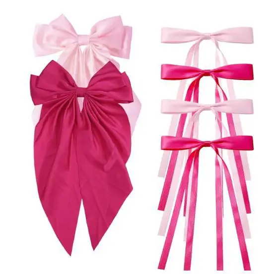 Red Large Bow Hairpin Back for Women