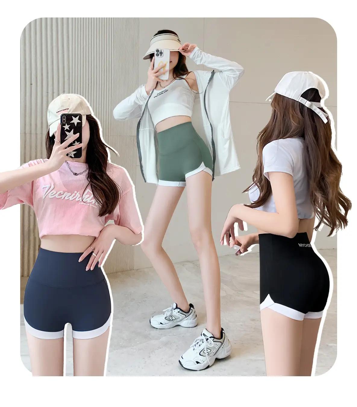 Women's Contrast Shark Yoga Pants 3-Piece Set — feature 3