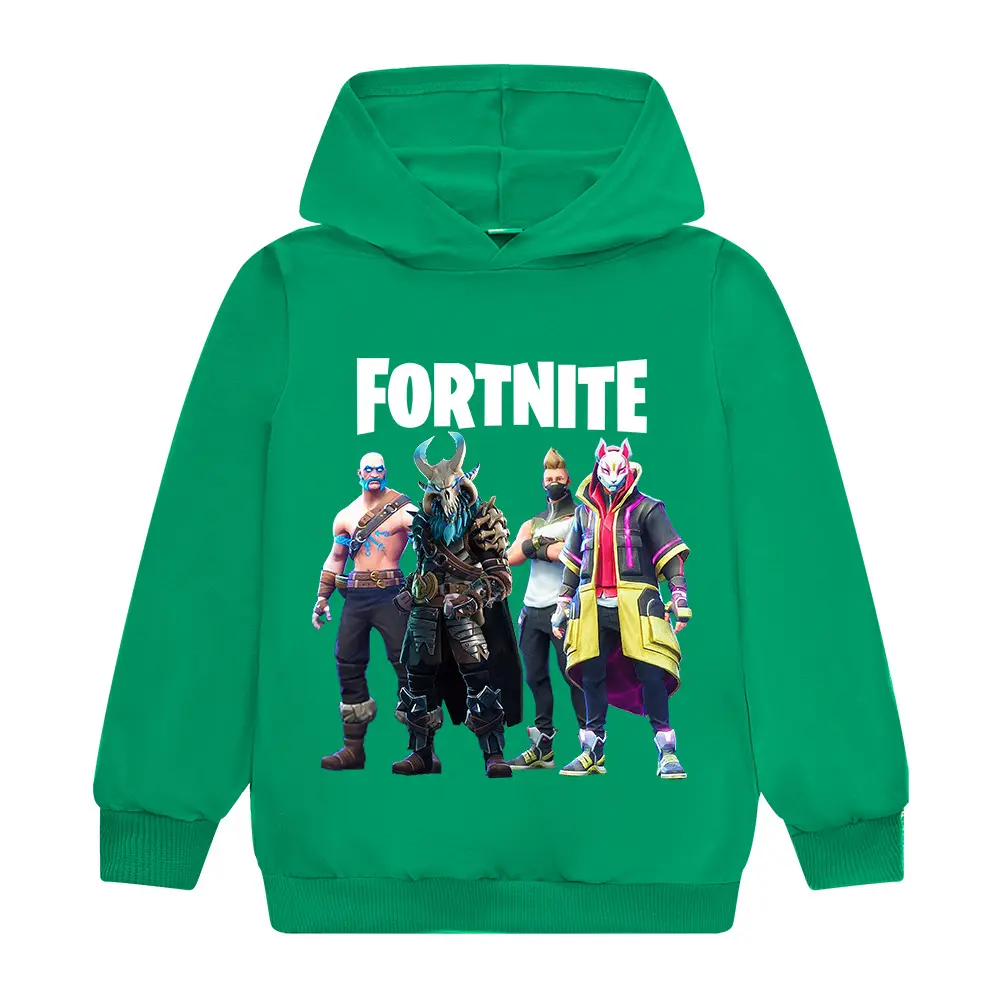 Fortnite Cartoon Hoodie Green for Kids - Image 11