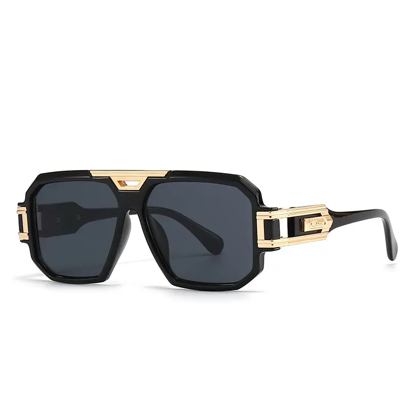 2023 Men Sunglasses Gold Gradient Large Frame