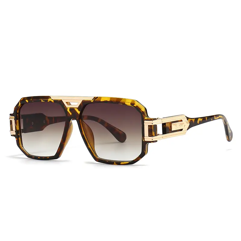 2023 Men Sunglasses Gold Gradient Large Frame
