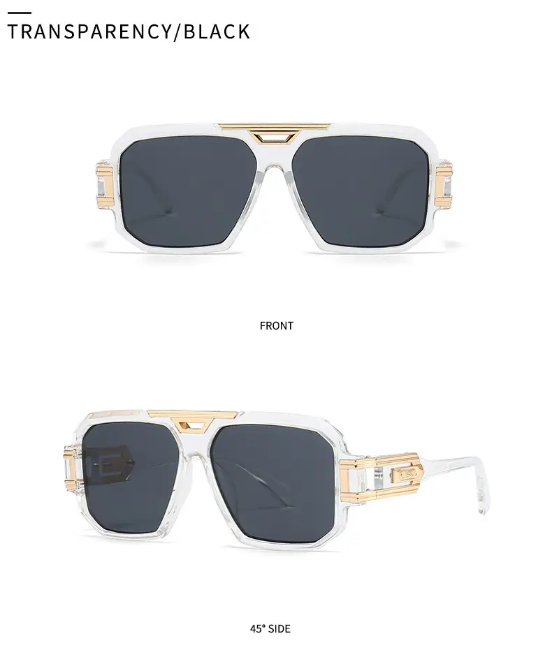 2023 Men Sunglasses Gold Gradient Large Frame — feature 14