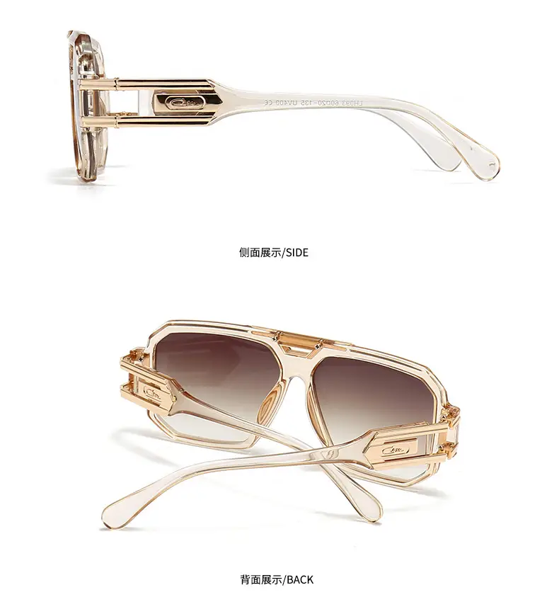 2023 Men Sunglasses Gold Gradient Large Frame — feature 18