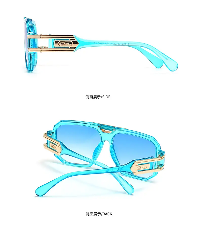 2023 Men Sunglasses Gold Gradient Large Frame — feature 20