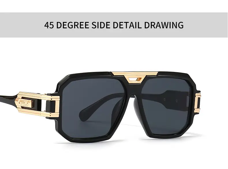 2023 Men Sunglasses Gold Gradient Large Frame — feature 21