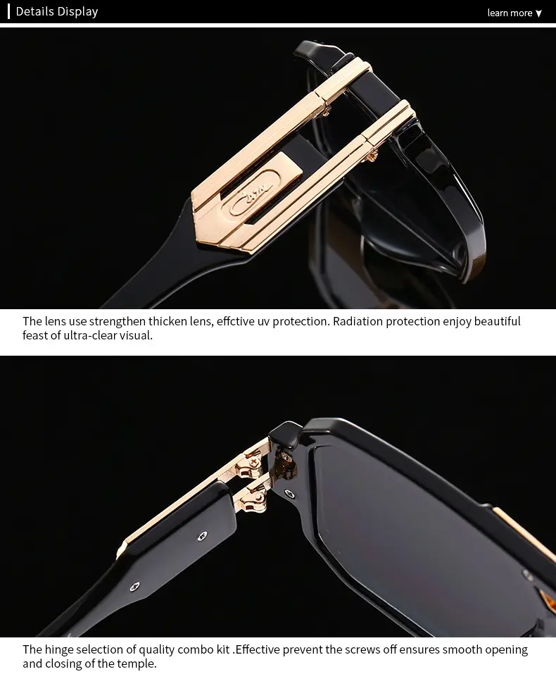 2023 Men Sunglasses Gold Gradient Large Frame — feature 22