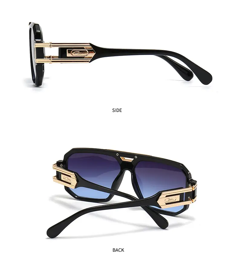 2023 Men Sunglasses Gold Gradient Large Frame — feature 8