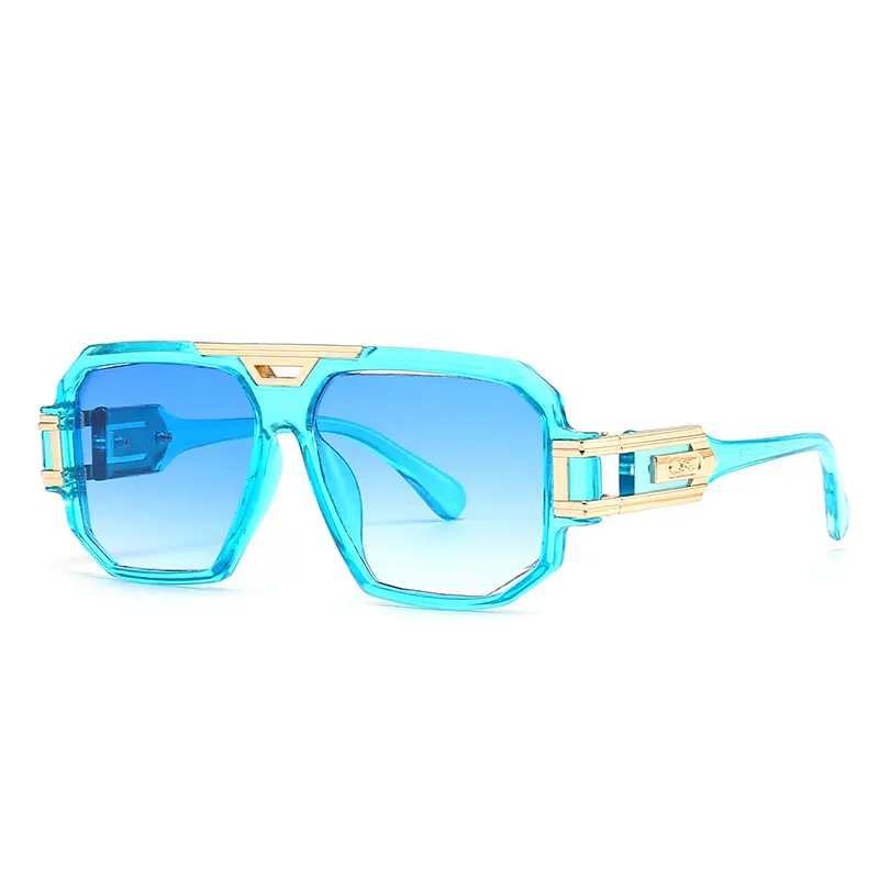 2023 Men Sunglasses Gold Gradient Large Frame