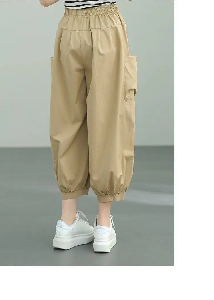 Women's Loose High-Waisted Slim Harem Pants Tan 2025 — feature 4